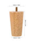 Single leg from Four Piece Solid Wood Furniture Legs For Sofa Couch Cabinet Table Bed Frame Replacement Easy Install Heavy Duty Support Stable Feet