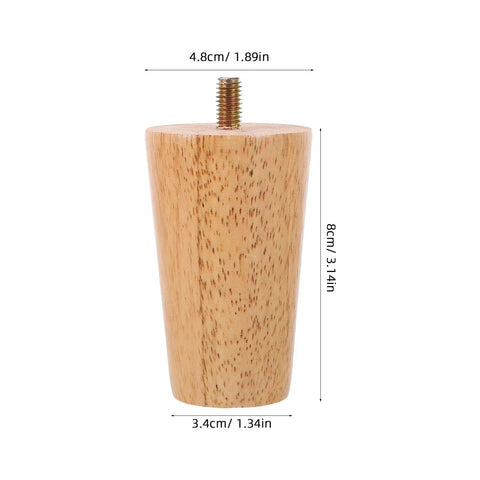 Single leg from Four Piece Solid Wood Furniture Legs For Sofa Couch Cabinet Table Bed Frame Replacement Easy Install Heavy Duty Support Stable Feet