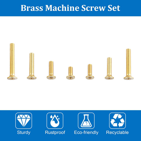 M3 Brass Flat Head Phillips Machine Screws And Hex Nuts Kit 240 Pieces With 120 Nuts For Electronics Furniture Assembly And Mechanical Projects Must Have All In One DIY Fastener Set, brass screws