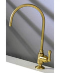 Royale Single Handle Water Filtration Faucet in Brushed Brass Finish for crystal clear drinking water, Solid Brass Construction
