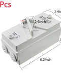 IP66 Waterproof Enclosed Motor Disconnect Switch 63A 2 Pole 220V For Indoor Outdoor Use, Weatherproof ABS Enclosure, Corrosion Resistant, High Temperature Tolerant, UV Protective, Built Tough 6.2-inch switch box