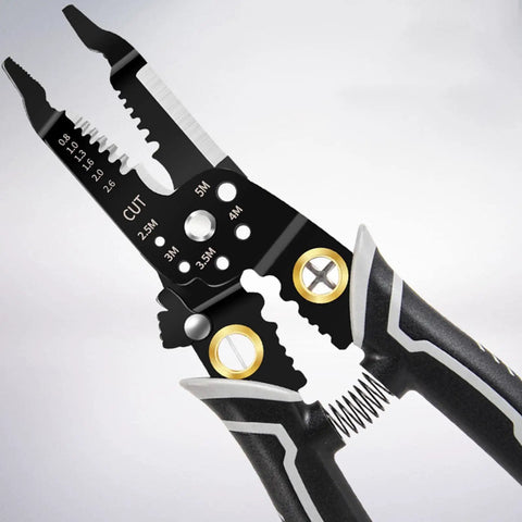 Slick Compact Wire Stripper And Crimping Pliers Featuring Tough Nonslip Grips Plus Rapid Rebound Springs, 20cm long, carbon steel, precision slicing.