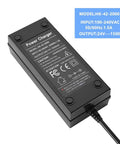 Universal 24V 1.5A Battery Charger with 3 Prong 12mm Connector for Razor E100 E200 E300 E500 Pocket Mod Dirt Bikes