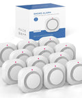 Dual Sensor Photoelectric Smoke Alarm Pack For Home Fire Safety With Easy Test And Mute Button And Low Battery Warning Fast Response To Fires No Fuss Install 12 Pack, white units
