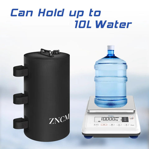 Canopy Water Weight Bags Four Pack Total 88 Lbs, Leak Proof Tent Weights For Gazebo Pop Up Canopies, 10L Each black bag