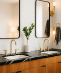 Brushed Gold Bathroom Faucet With Two Handles, 360 Degree Swivel Spout, Widespread 4 Inch And 8 Inch Brass Sink Faucet, 3 Hole Setup