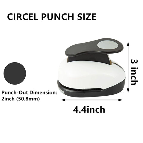 2 Inch Circle Hole Punch Cutter For Paper Circles Craft Punch 50.8Mm Round Cutter shown with size dimensions.