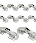 Ninety Degree Surface Mount Hidden Cabinet Hinge No Pre Drilled Concealed Hinges For Kitchen Cupboard Doors Set Of 10 In Cold Rolled Steel With Nickel Finish Durable Frameless Cabinet Hardware.