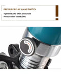 Close-up of pressure relief valve switch on 50 Ton Hydraulic Gear Puller Kit With Two Or Three Jaw Sets for gear removal