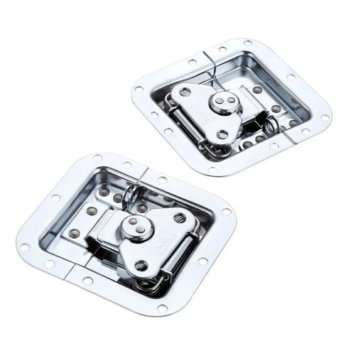 UXRTXCVYG Steel Gate Lock Hasp Latch Hardware Fitting, stainless steel design, showcasing two latches from an overhead angle.