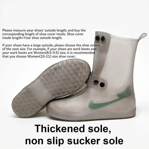 Waterproof Rain Boot Covers For Men And Women, thickened non-slip sole, transparent material