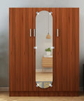 22 Piece Mirror Clip Kit With Screws For Easy Install And Hanging Glass visible on wooden wardrobe with attached mirror