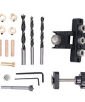 Precise Dowel Jig Kit For Accurate Drilling And Furniture Assembly, Adjustable Aluminum Drill Guide With Anodized Surface