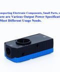 Mini Multi Stage Vacuum Generator With Pneumatic High Flow And Suction For Precision Parts Handling, blue color, side view