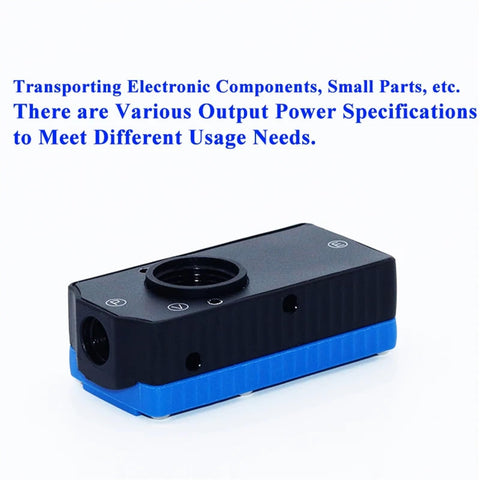Mini Multi Stage Vacuum Generator With Pneumatic High Flow And Suction For Precision Parts Handling, blue color, side view
