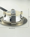 Side view of LED Range Hood Light Bulb showing dimensions, 68mm diameter, designed as 20W halogen equivalent, EL4.5 connector.