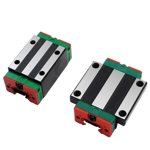 Premium Steel Linear Motion Guide Slider HGH30CA HGW30CC Track Kit components, red and green carblocks for DIY CNC projects.