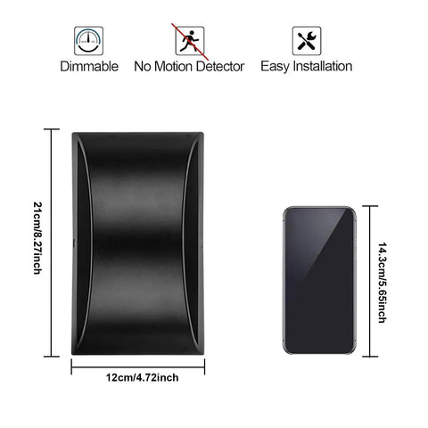 LED Wall Sconce Light Indoor Dimmable Modern 12W Hallway Wall Lighting for Living Room Bedroom Stairwell with dimensions