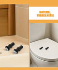 No Slip Rubber Toilet Seat Bolts Screws Kit For Quick Replacement And Wobble Proof Secure Bathroom Upgrade With Durable Metal Fasteners And Rubber Washers Easy Install For Home Improvement, rubber and metal toilet seat bolts on tile and toilet lid