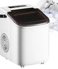 Portable Countertop Ice Cube Maker With Led Screen Produces 22 Pounds Daily with ice ready, compact design for quick chilling.