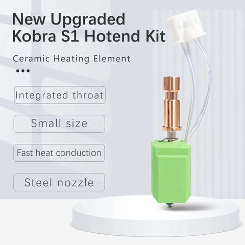 Upgrade 0.4mm Hotend With Ceramic Heating Rod And Hardened Steel Nozzle For S1 Extruder Replacement Kit 2 Pack displayed on stand