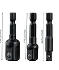 Ultimate Black 3 PCS Impact Adapter Set With Nestable Low Profile Design For Garage Work And Mechanical Repair Tool Organization Featuring Secure Hold Socket Reducers. 5cm black steel adapters