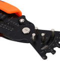 Xixian Heavy Duty Wire Stripper Pliers Multitool Crimper Cutter Stripping Bending For Electricians Chrome Steel tool with ergonomic grips and measuring guide.