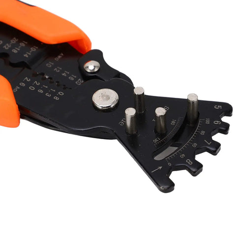 Xixian Heavy Duty Wire Stripper Pliers Multitool Crimper Cutter Stripping Bending For Electricians Chrome Steel tool with ergonomic grips and measuring guide.