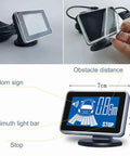 Reverse Parking Radar System With Four Rear Sensors, LCD Display dimensions and display features overview