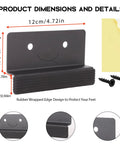 Under Cabinet Foot Pull Opener 4.5 Inch Matte Black with adhesive and screws, dimensions and details, hands free toe kick for cabinets.