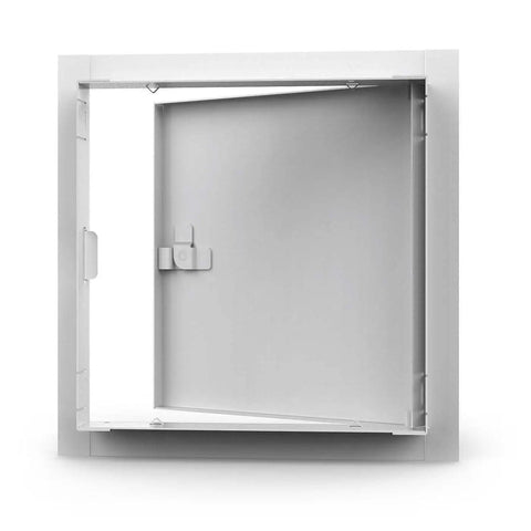 Heavy Duty Galvanized Steel Access Door 24 X 36 Inches White Flush Wall And Ceiling Hatch with inner view of panel and latch.
