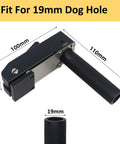 Rock Solid 3/4 Inch MFT Bench Holdfast Woodworking Clamp Aluminum Alloy dimensions with fit for 19mm dog hole