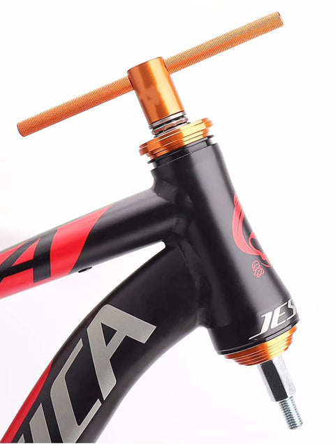 Bike Headset Press Tool Orange With 1 Thrust Bearing Aluminum Alloy Bicycle Bearing Press In Tool on bicycle frame