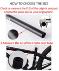 Durable Aluminum Bicycle Seat Post 450Mm Length For BMX MTB And Road Bikes with size measurement guide