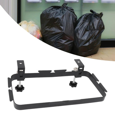 Heavy Duty Trash Bag Holder Rack With Adjustable Clamp Garbage Hook, Carbon Steel cabinet stand for holding trash bags securely.