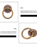 Brass Cabinet Ring Pull Handles 4cm Vintage Style Retro Drawer Pulls For Wardrobe Cupboard Hardware 2 Pack Antique Bronze Finish Durable Dope Quality Build shown