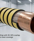 Foam Pipe Wrap Insulation Tape Two Inch By One Eighth Inch By Thirty Foot Four Pack Self Adhesive Thermal Wrap on copper pipe