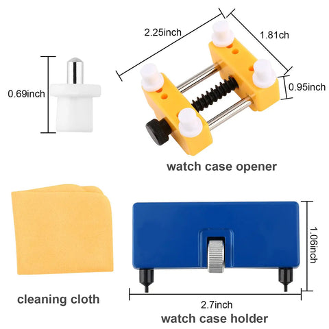 Watch Battery Replacement Toolkit With 9 Piece Essential Set Including Case Opener, Back Remover, Holder, Precision Screwdrivers, Tweezers, Cleaning Cloth, And Case Opening Knife For Easy Do It Yourself Watch Maintenance