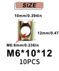 10 Pack M6 Barrel Nuts 10x12mm For M6-1 Bolts Cross Dowels Slotted Nuts Hardware Replacement Kit Zinc Galvanized Carbon Steel