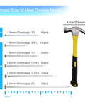 Tough As Nails 8 Oz Claw Hammer Kit Including 376 Precision Cut Steel Nails with various nail sizes for easy DIY projects.