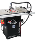Workhorse Cabinet Tablesaw Boasting A Beefy 7.5Hp Motor Integrated Dust Collection Gear showing cast iron top and precise rip fence.