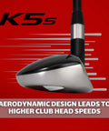 Close-up of All Hybrid Number 7 Golf Club for Men Right Handed Senior Flex Graphite Shaft 38 Inch Standard Length Black Pro Velvet Grip