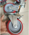 Heavy Duty Swivel Caster Wheels Four Pack Polyurethane Trolley Casters with double ball bearings and steel bracket.