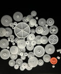 64Pcs 0.5 Module Plastic Gears Kit For DC Motors And DIY Robots Includes Spindle Crown Single And Double Gears Perfect For RC Cars