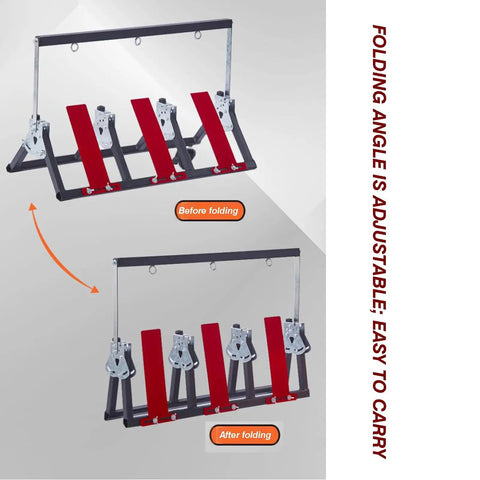Heavy Duty Folding Cable Rack For Easy Wire Organization And Storage, Rolled Steel Spool Distributor and Holder Before and After Folding