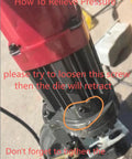Close-up of Beast Mode 22 Ton Electric Hydraulic Hole Puncher showing pressure relief screw.