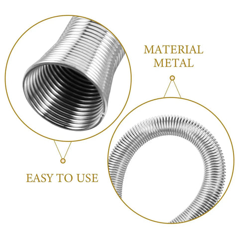 Close-up of coiled metal tubing from Awesome 7 Piece Spring Tube Bender Set For Plastics And Copper Pipes
