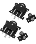 Fix Door Jams With These Bad Ass Heavy Duty Sliding Door Wheels And Roller Kits Built From Tough Metal For Big Load Capacity Easy Install Fits T And U Shaped Tracks Ideal For Furniture Bringing Smooth Silent Glides Back To Your House Grab Yours. black metal sliding door roller kit with wheels and mounting brackets