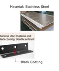 Heavy Duty L Bracket Corner Brace 90 Degree Stainless Steel Black Angle Braces For Woodworking And DIY Projects Large Corner Brackets With Countersunk Screw Holes For Safe Flush Mounting 8 Pack 3.2x0.8x0.8 showing stainless steel material and black coating