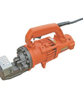 Portable Electric Hydraulic Rebar Cutter Cuts 3/4 Inch Grade 60 Rod In Seconds Heavy Duty Steel Reinforcing Bar Tool For Contractors Fast Clean Cuts DC-20WH Series with orange handle and metal cutting head.